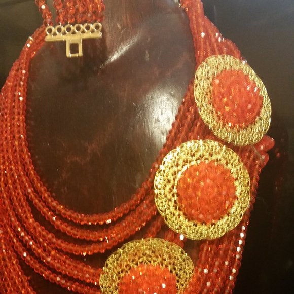 Handmade Glass Bead Piece Statement Set - Picture 1 of 9